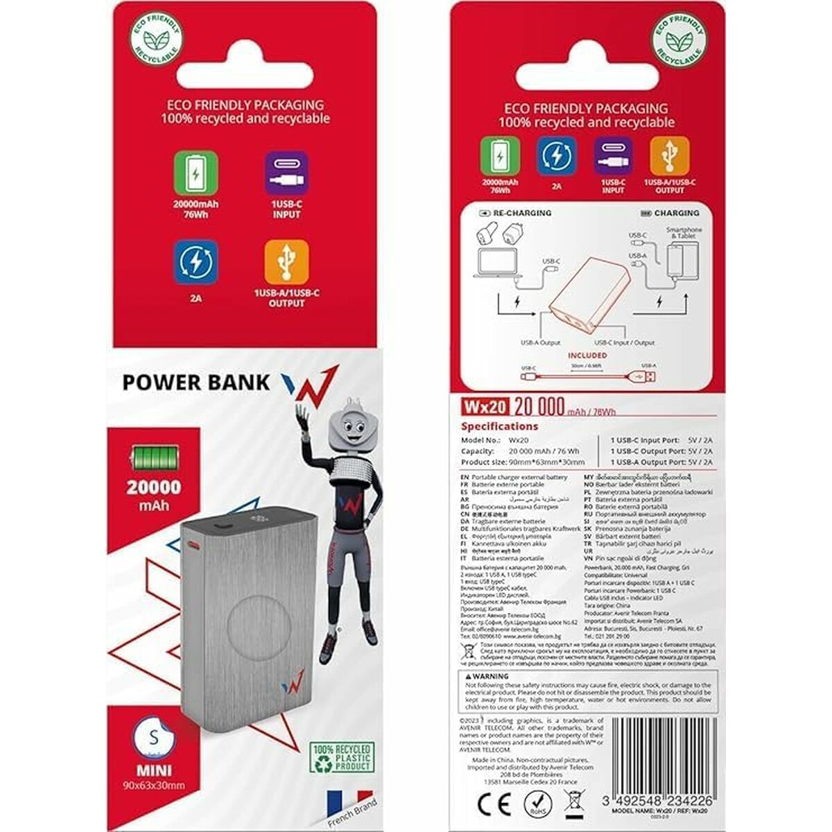 Powerbank Wonder Wonder WX20 Silver 20000 mAh-6