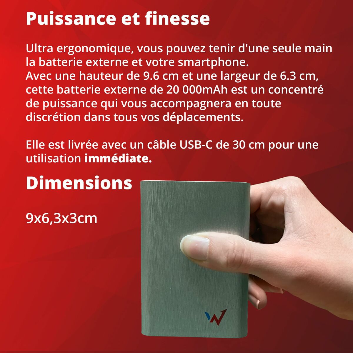 Powerbank Wonder Wonder WX20 Silver 20000 mAh-5